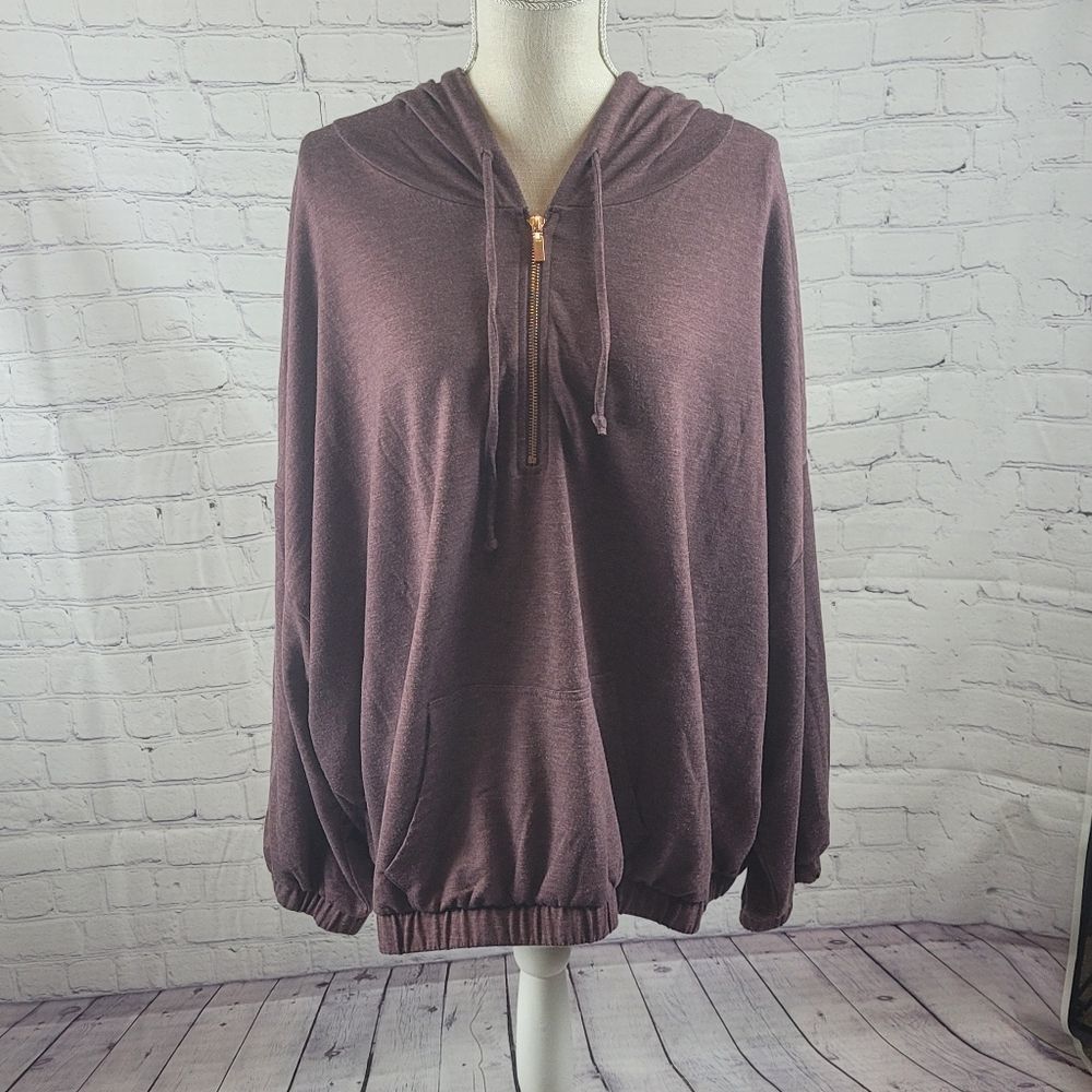 Live Well Light Purple 1/2 Zip Pullover Hoodie, sz 3X, Like New Condition